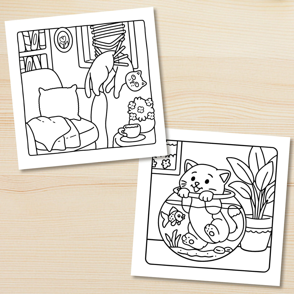 Cat Life Coloring Book-MamaToddler-Cat Life-Mama Toddler