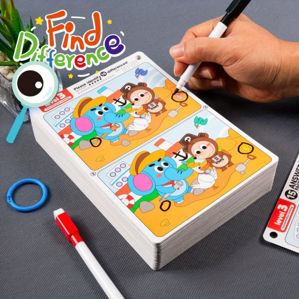 Reusable "Find Differences" Training Game with Color Illustrations-MamaToddler-Level 1-Mama Toddler
