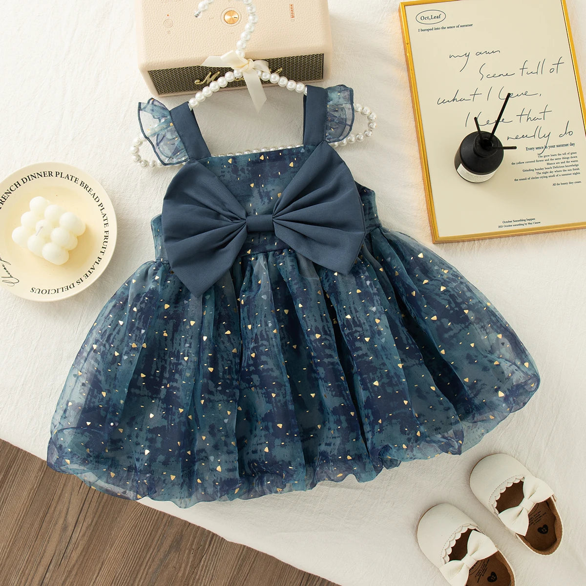 Sequin Tulle Dress with Bow for Baby Girl MamaToddler Sequin Tulle Dress with Bow for Baby Girl MamaToddler