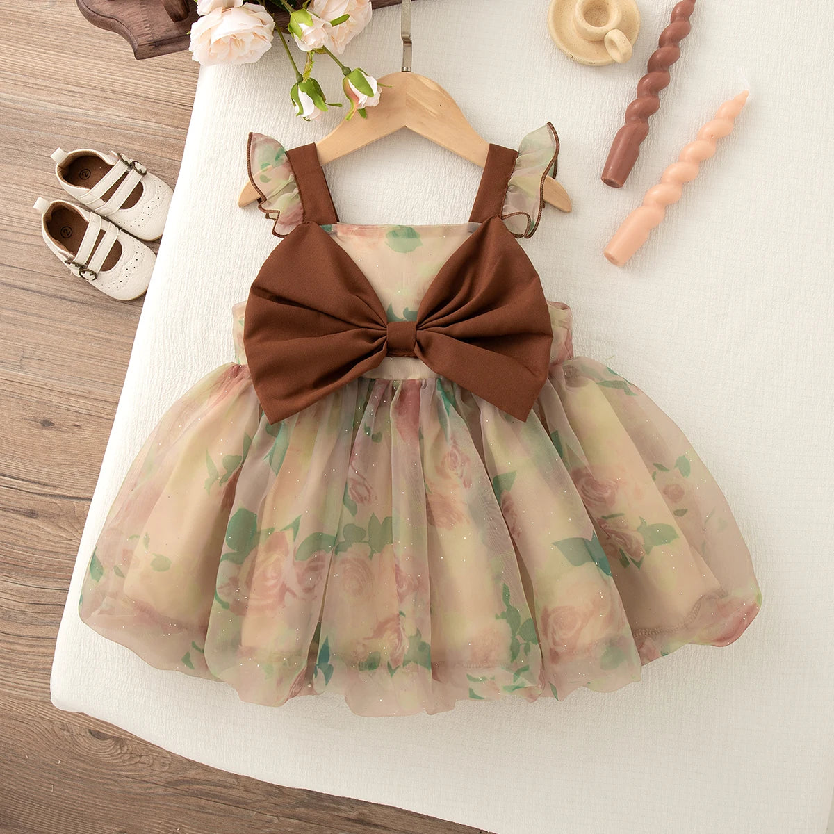 Sequin Tulle Dress with Bow for Baby Girl Sequin Tulle Dress with Bow for Baby Girl