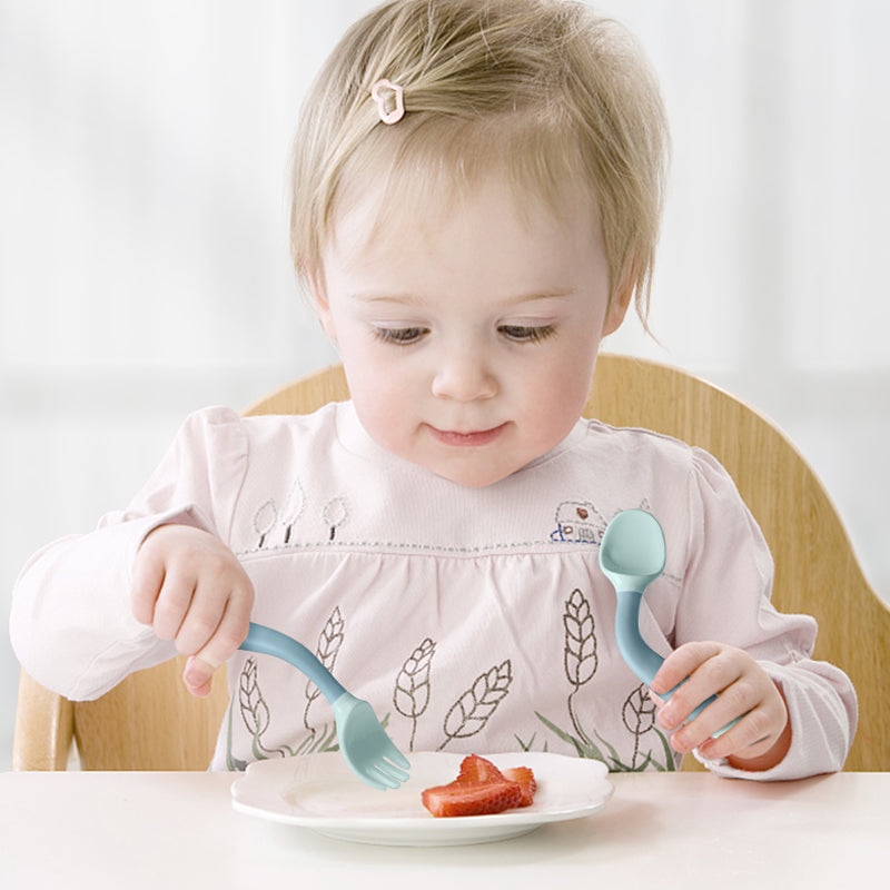 Spoon & Fork Baby Utensils-Mama Toddler-Blue Green Set-Mama Toddler
