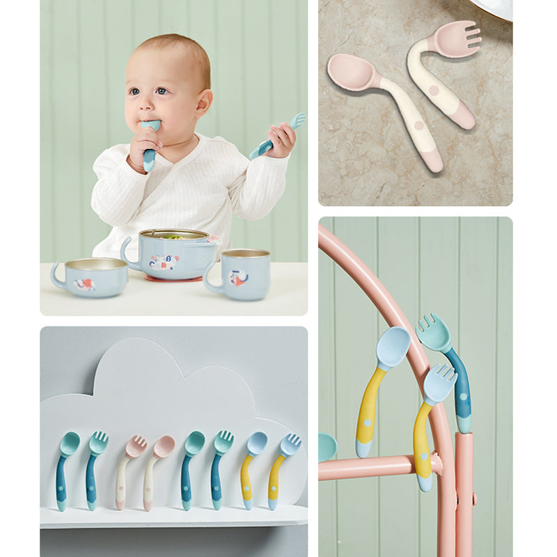 Spoon & Fork Baby Utensils-Mama Toddler-Blue Green Set-Mama Toddler