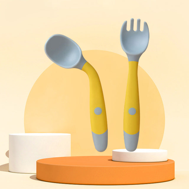 Spoon & Fork Baby Utensils-Mama Toddler-Yellow Set-Mama Toddler