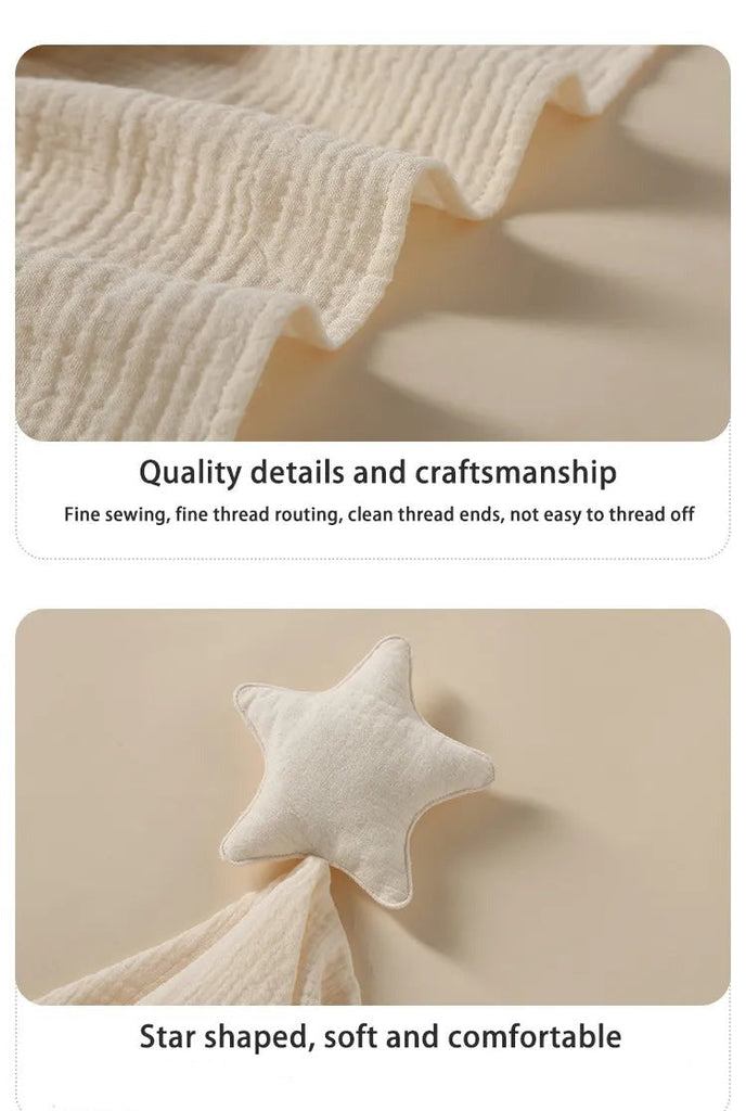 Star & Moon Baby Cotton Muslin Comforter-MamaToddler-Star - Khaki-Mama Toddler