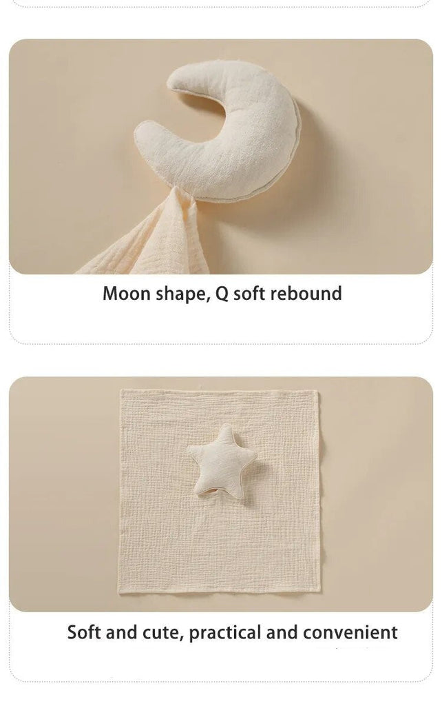 Star & Moon Baby Cotton Muslin Comforter-MamaToddler-Star - Khaki-Mama Toddler