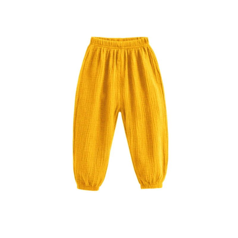 Summer Cotton Linen Kids Pants-MamaToddler-Yellow-2 Years-Mama Toddler