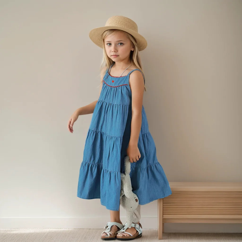 Summer Denim Dress For Girls MamaToddler Summer Denim Dress For Girls MamaToddler