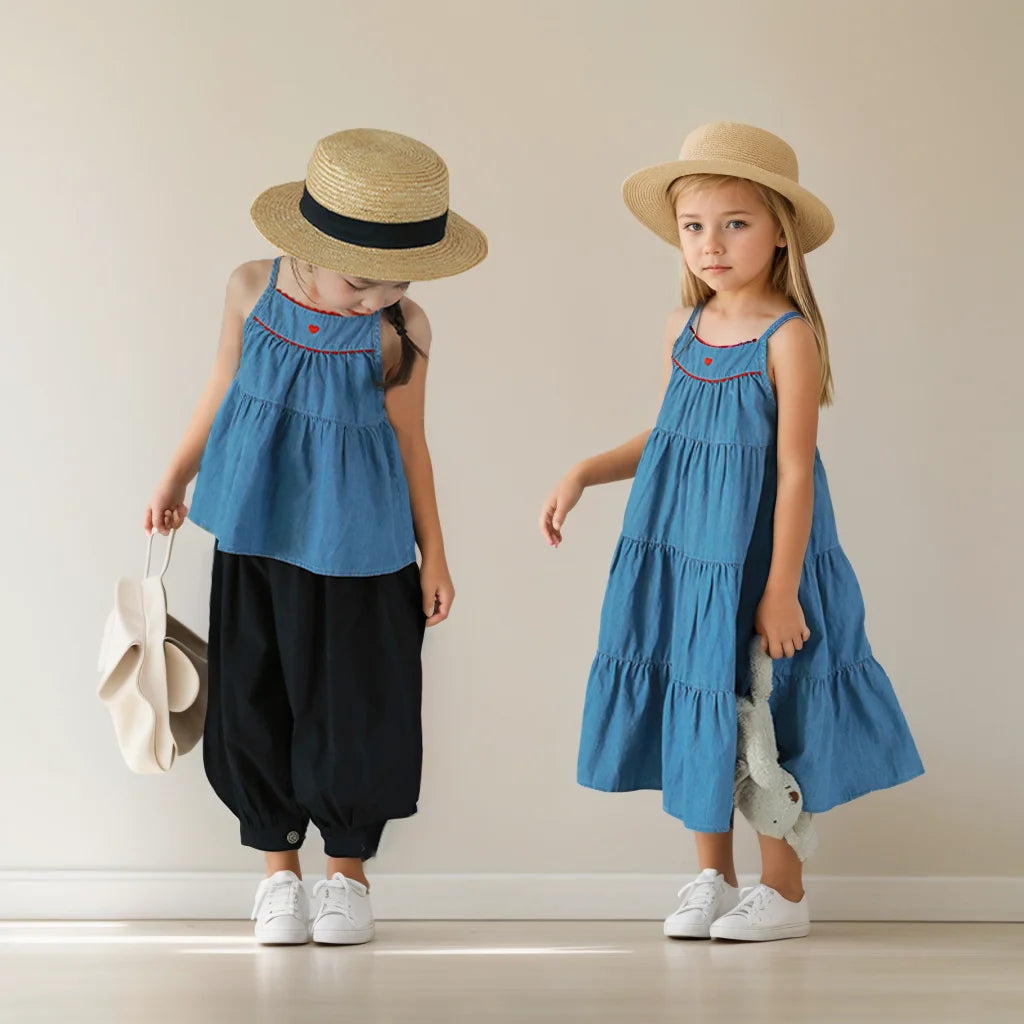 Summer Denim Dress For Girls