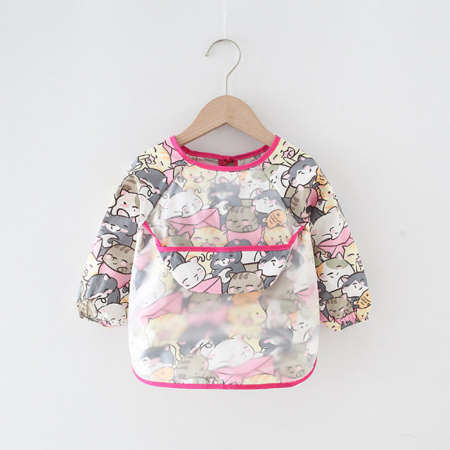 Toddler Long Sleeve Waterproof Feeding Bib-Mama Toddler-Cats-Mama Toddler
