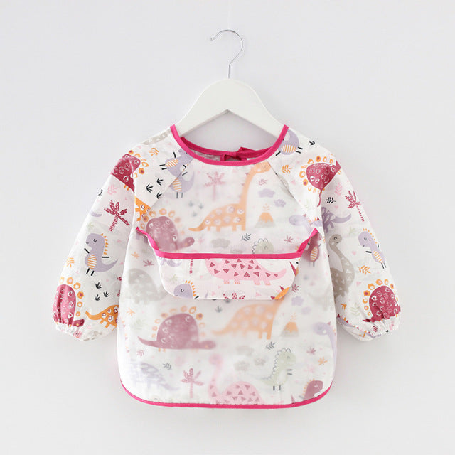 Toddler Long Sleeve Waterproof Feeding Bib-Mama Toddler-Dinosaurs 3-Mama Toddler