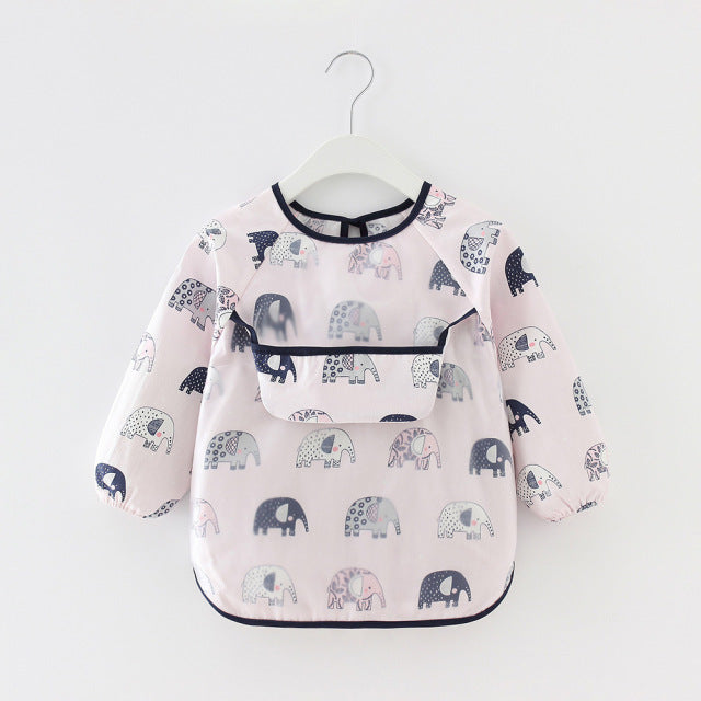 Toddler Long Sleeve Waterproof Feeding Bib-Mama Toddler-Elephants-Mama Toddler
