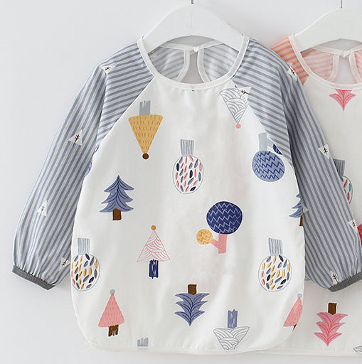 Toddler Long Sleeve Waterproof Feeding Bib-Mama Toddler-Pine trees 1-Mama Toddler