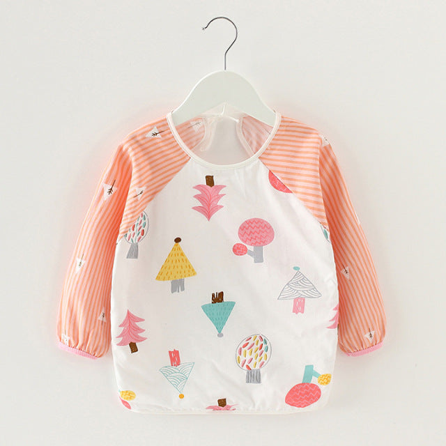 Toddler Long Sleeve Waterproof Feeding Bib-Mama Toddler-Pine trees 2-Mama Toddler