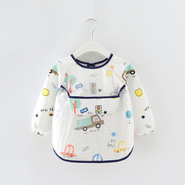 Toddler Long Sleeve Waterproof Feeding Bib-Mama Toddler-Traffic-Mama Toddler