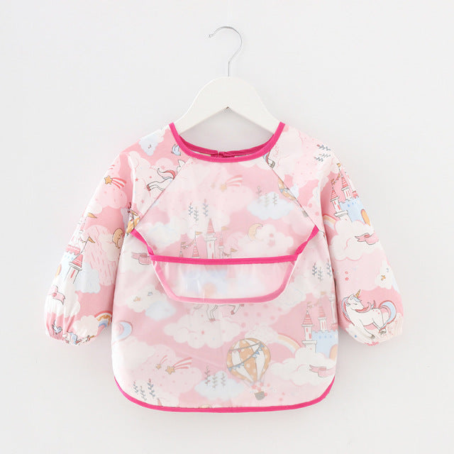 Toddler Long Sleeve Waterproof Feeding Bib-Mama Toddler-Unicorn & Castle 1-Mama Toddler