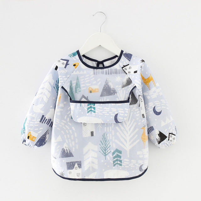 Toddler Long Sleeve Waterproof Feeding Bib-Mama Toddler-Winter Village-Mama Toddler