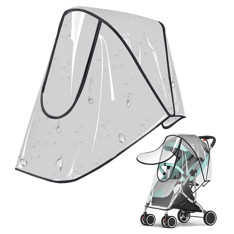 Universal Stroller Rain & Wind Cover-MamaToddler-Green - Front-side Zipper - EVA Wind Cover-Mama Toddler